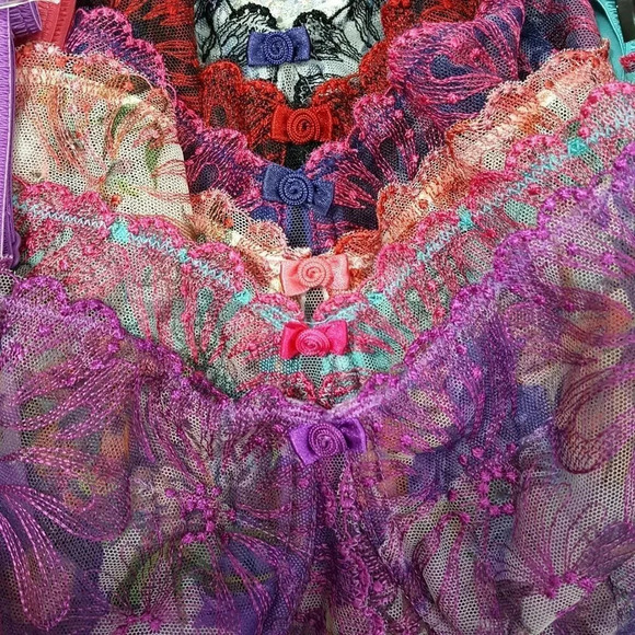 38DD Paramour 115009 Ellie Demi Unlined Sheer Lace Underwire Bra Pink NWT 💗 - Picture 9 of 11